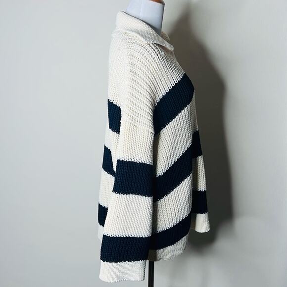 Zara Cream and Black Chunky Oversized Sweater - Picture 6 of 8